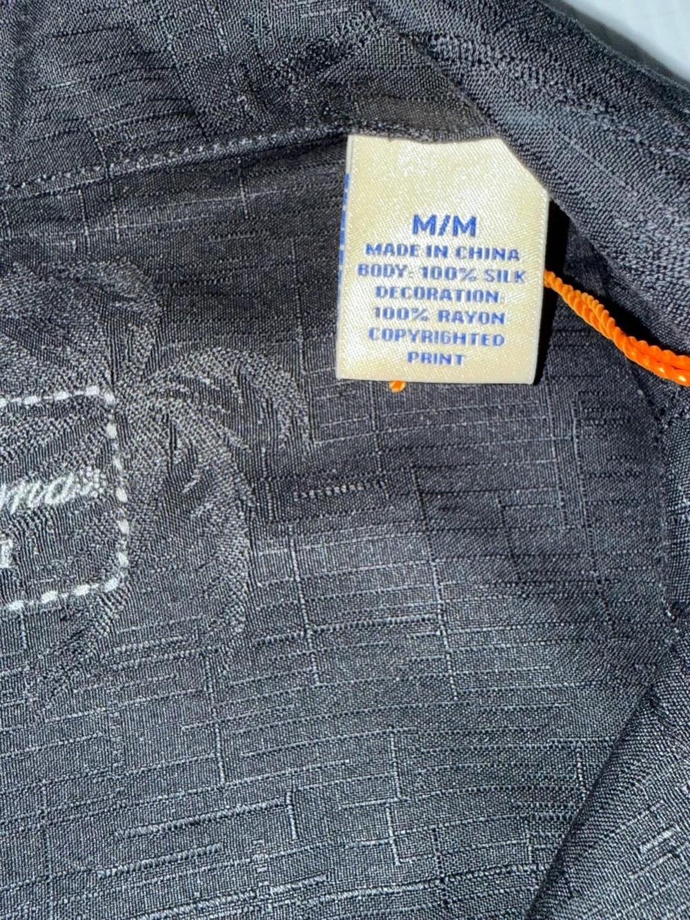 TOMMY BAHAMA Embroidered 100% Silk Black Button-Up Shirt ‘Let it Breathe’ Size M - Picture 5 of 8
